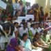congress workers protest at bjp state head quarter