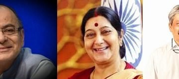 अरुण जेटली, सुषमा स्वराज, मनोहर पार्रिकर