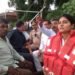 Anupriya Patel with Rajesh Patel in flood-affected areas