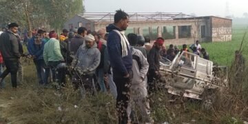 बेल्थरा रोड: बोलेरो – पिकअप की टक्कर में दो की मौत तीन घायल