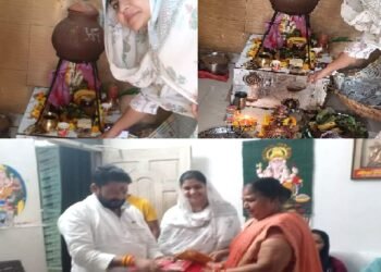 पिता अफ़ज़ाल अंसारी की जीत के लिए बेटी नुसरत ने शिव मंदिर में मत्था टेका